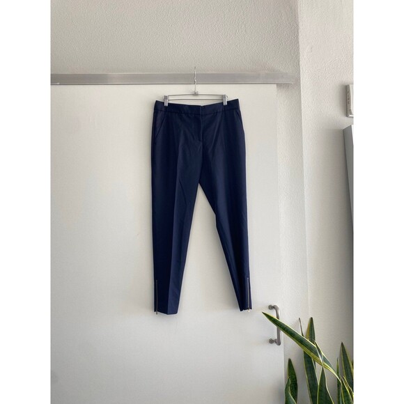 Stella McCartney Vivian Wool Skinny Zip-Cuff Pants in Navy Blue - Picture 7 of 12